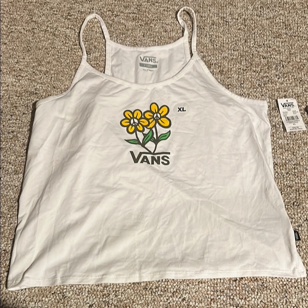 Vans White Yellow Tank Top NWT